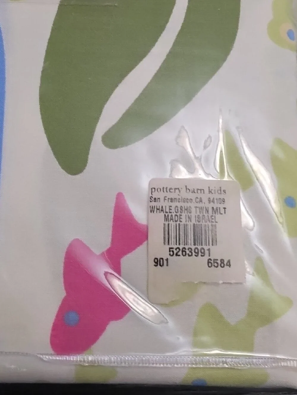 Pottery Barn Kids Whale Sheet Set TWIN, NWT